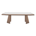 Rectangular dining table in porcelain marble and walnut