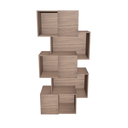 Walnut wood shelving unit with doors