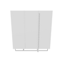 Tall sideboard in white wood and chrome-plated steel