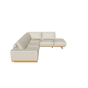 Sand leather corner sofa