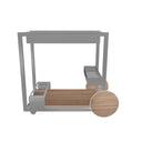 Carrito minibar acero y nogal