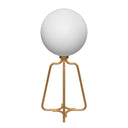 Tischlampe aus goldenem Stahl und weißem Glas