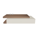 Rechteckiger Couchtisch aus Beige- und Walnussholz