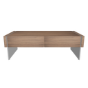 Mesa centro rectangular nogal y cristal templado
