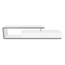 Mueble TV madera color blanco y base acero cromado