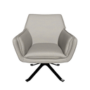 Sillón giratorio piel gris oscuro