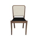 Silla rattan y polipiel negro