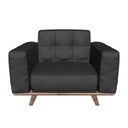 Black leather Chester armchair