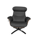 Sillón giratorio reclinable piel negro