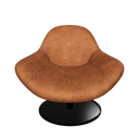 Sillón giratorio polipiel marrón