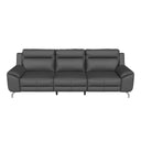 Relaxing 3-seater black leather sofa