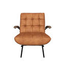 Brown leather and ash armchair