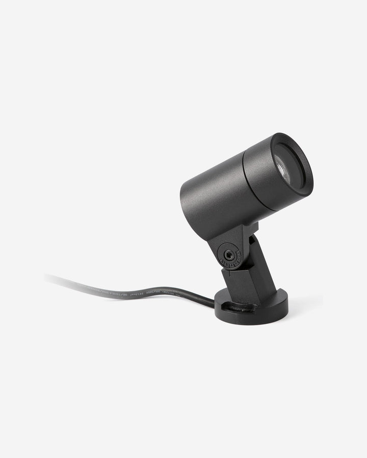 proyector orientable de exterior de aluminio y cristal negro