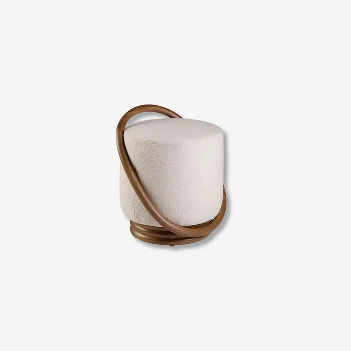 White fabric pouf