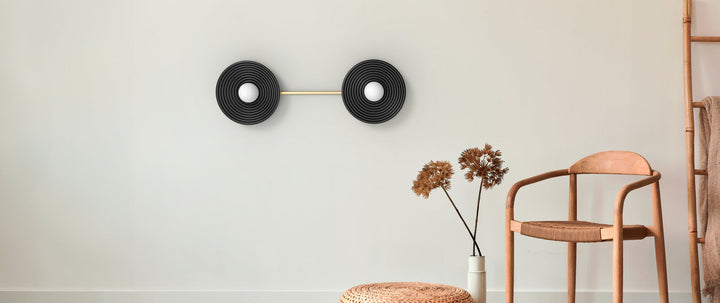 Randa Duo Wall Lamp - Matte Black and Matte Polished Brass