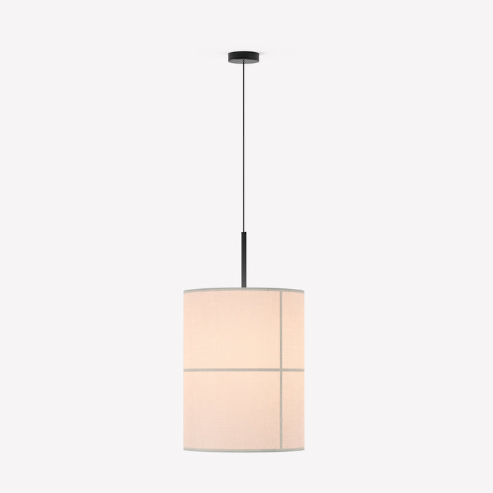 Rania Pendant Lamp 38 - Matte black frame and white cream shade