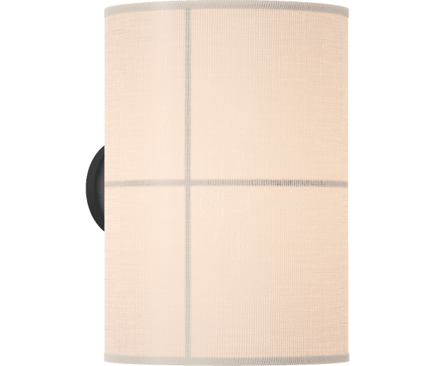 Lámpara Rania de Pared 28 - Estructura negra mate y pantalla crema blanca en ambiente decorado (2)
