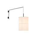 Lámpara Rania de Pared Brazo Simple 38 - Estructura negra mate y pantalla crema blanca