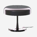 Candeeiro de mesa Rea - base de mármore escuro e abajur preto mate