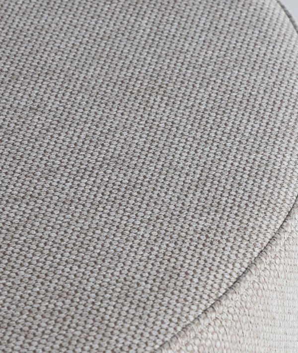 REPOSAPIÉS RUREY redondo de tela y zócalo de madera maciza - Reposapiés y puffs - El Workshop - poliéster