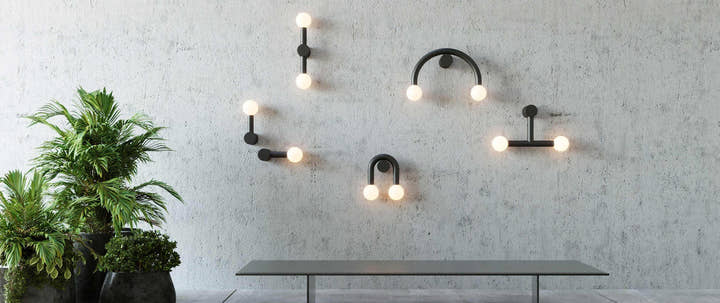 Rigoberta Direct Curved Wall Lamp - Matte Black