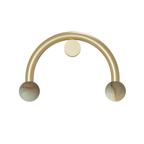 Rigoberta Direct Curved Wall Lamp - Gold and alabaster ball