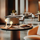 Rigoberta Table Lamp - Gold, gold textile cable and alabaster ball