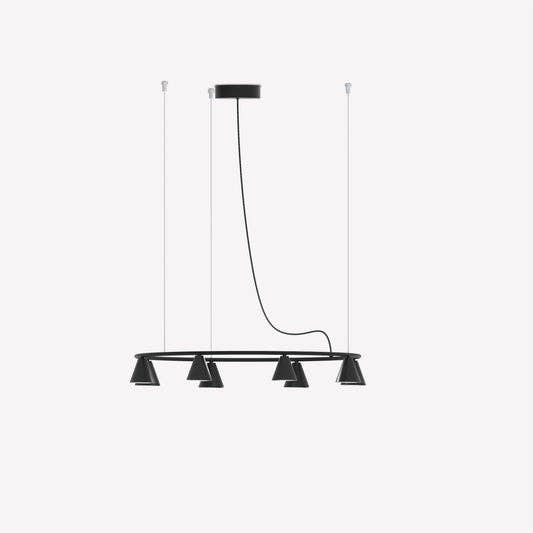 Lámpara Rimini Colgante Chandelier Circular Fixed - Negro mate