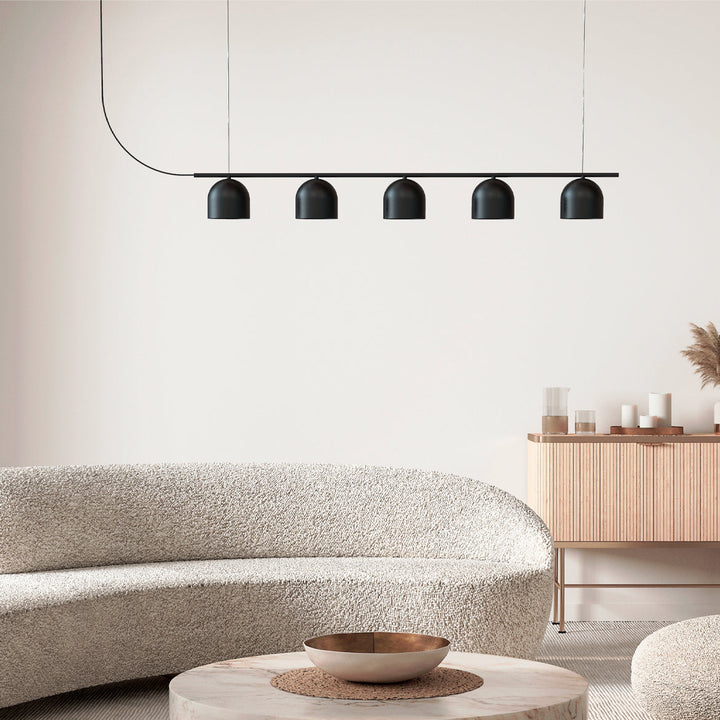 Rio Pendant Chandelier 5 Lamp - Matte Black