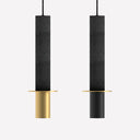 Rita Pendant Lamp - Matte polished brass structure and matte black disc