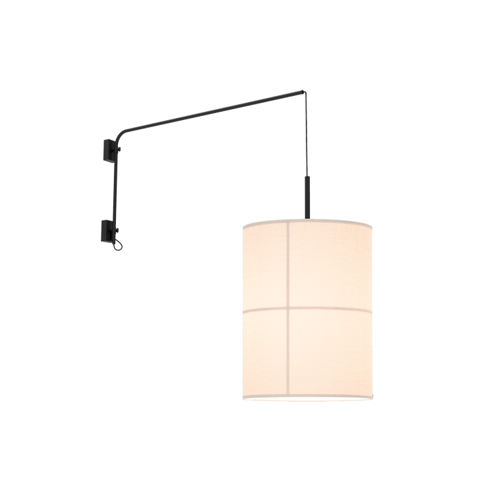 Lámpara Rania de Pared Brazo Simple 38 - Estructura negra mate y pantalla crema blanca en ambiente decorado