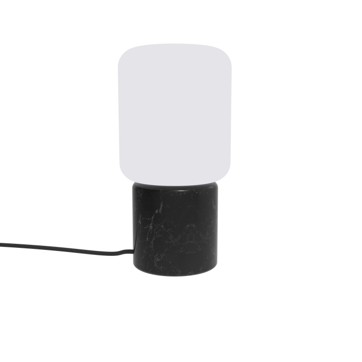 Lámpara Remi de Mesa Lantern - Mármol negro en ambiente decorado