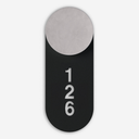 Lámpara Rock de Pared 14 Signage Tag - Negro mate sobre fondo gris de estudio