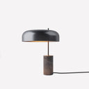 Romina Table Lamp - Dark marble base and matte black shade