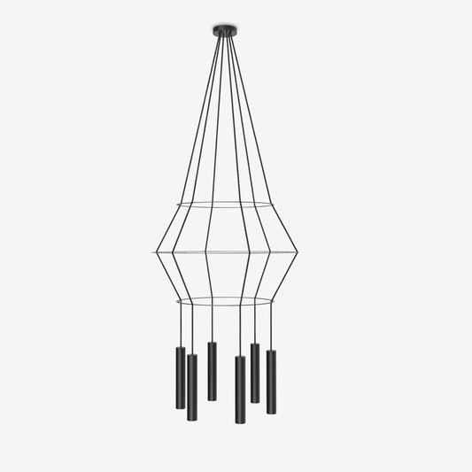 Rose Pendant Chandelier Circular 16 - Matte Black