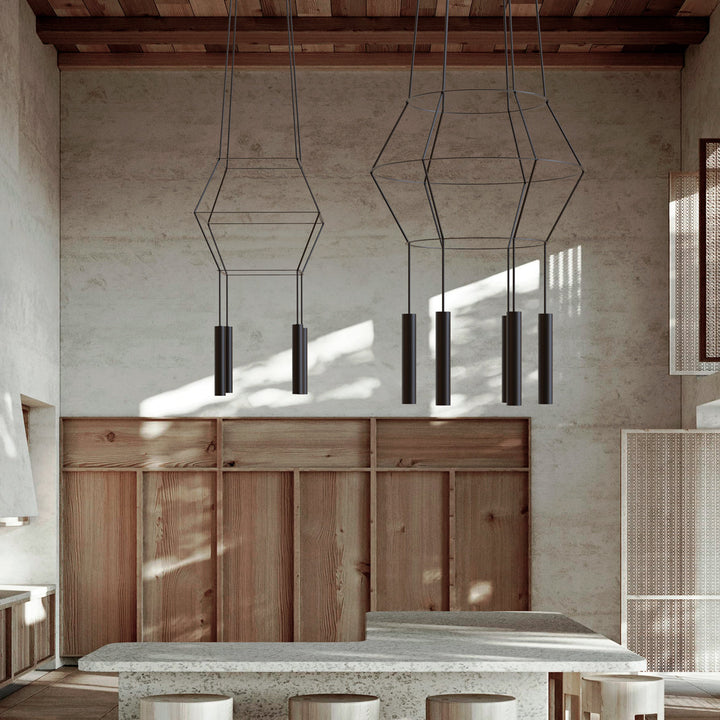 Rose Pendant Chandelier Circular 16 - Matte Black