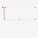 Roseline Pendant Lamp - Gold base, brown strap, clear glass shade and textile cable