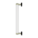 Roseline Wall Lamp 56 - Black base, beige strap and transparent glass shade.