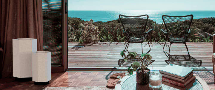 Roxi Floor Lamp 45 - Matte black base and white cream shade