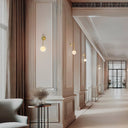 Royal Wall Lamp, Single Arm - Gold structure and base and alabaster ball