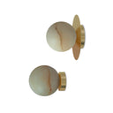 Royal Simple Wall Lamp - Matte polished brass base and alabaster ball