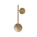 Royal Wall Lamp, Single Arm - Gold structure and base and alabaster ball