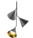 Rubi Trio Pendant Lamp - Matte Black and Gold