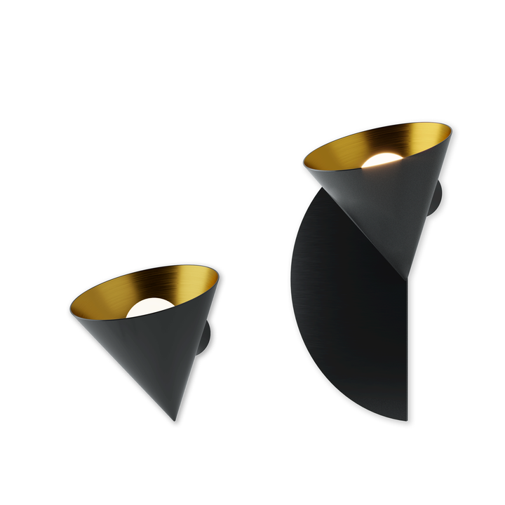 Rubi Mono Wall Lamp - Matte Black and Gold