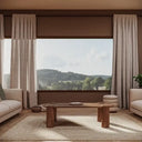 mesa de centro de madera de roble para living studio silva