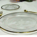 Set Cristal Labrado Irregular Filo Oro