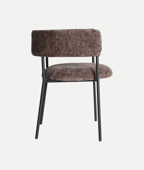 Silla ALLENC tapizada en marrón y patas negras - Sillas - El Workshop - poliéster