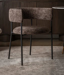 Silla ALLENC tapizada en marrón y patas negras