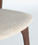 SILLA ARTIX madera de olmo con cojín acolchado en tela beige