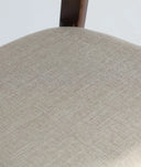 SILLA ARTIX madera de olmo con cojín acolchado en tela beige